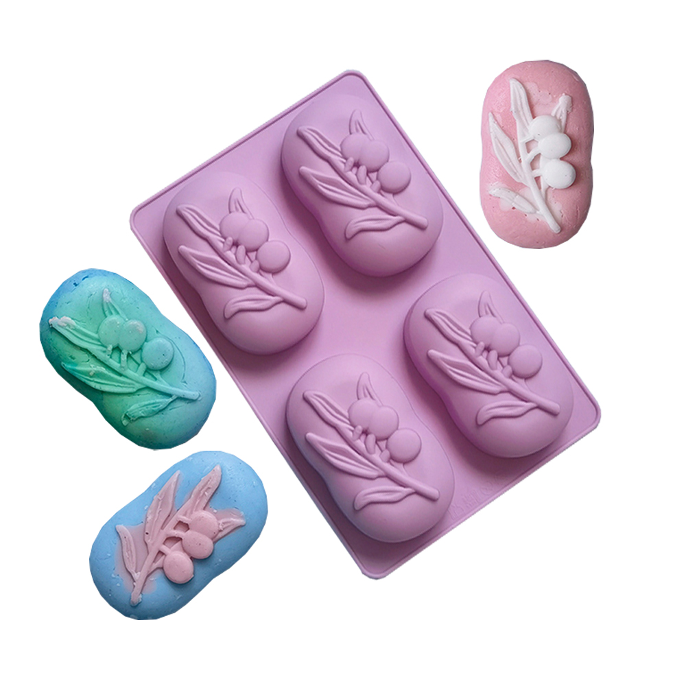 Soap Making Kit For Beginners - 4 ฟันผุรูปไข่ Olive Tree ซิลิโคนสบู่แม่พิมพ์ DIY