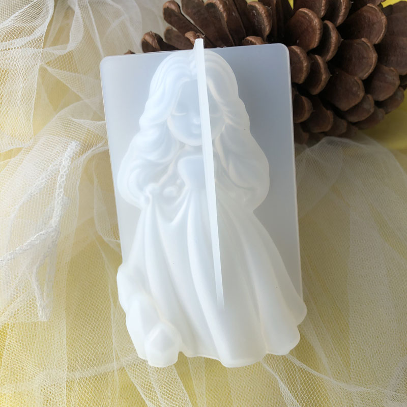 Soap Making Designs - 3D น่ารักเจ้าหญิงซิลิโคนเทียนแม่พิมพ์ Angel สาวสบู่เรซิ่นพลาสเตอร์ทําแม่พิมพ์ DIY มนุษย์ช็อกโกแลตเบเกอรี่เครื่องมือตกแต่งบ้านของขวัญ