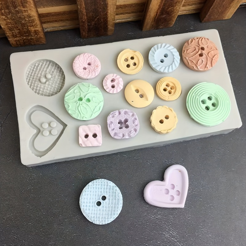 Soap Making Designs - แม่พิมพ์ซิลิโคนรูปทรงกระดุม แม่พิมพ์ซิลิโคนสำหรับทำสบู่และเทียน อุปกรณ์ตกแต่ง