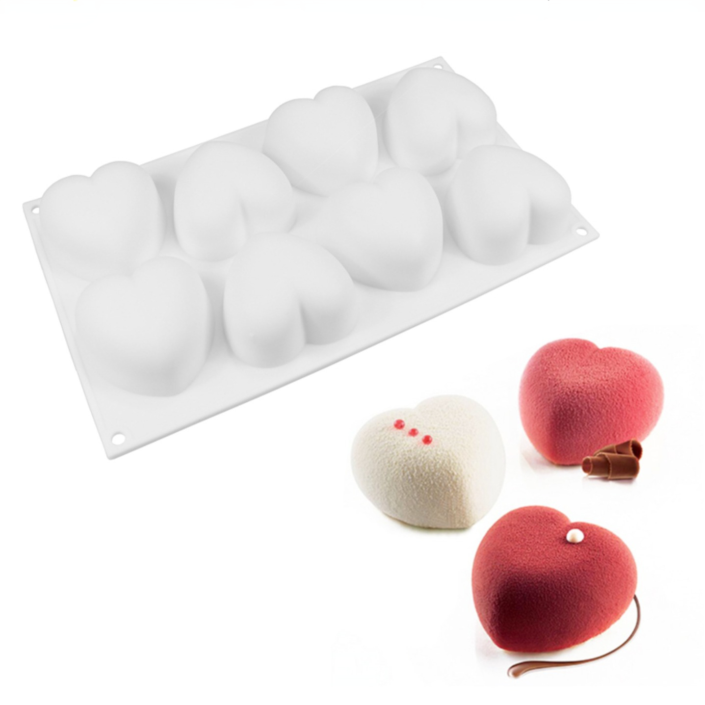 Soap Making Kit For Beginners - Love Heart ซิลิโคนสบู่แม่พิมพ์เทียนทําด้วยมือชุด DIY ช็อกโกแลตน้ําแข็งสบู่พลาสเตอร์เรซิ่นเค้กตกแต่งเบเกอรี่เครื่องมือ