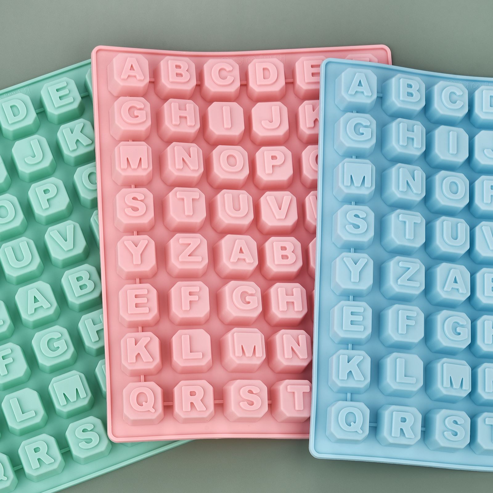 Soap Making Designs - 48 ตัวอักษร Enghish ตัวอักษรตัวอักษรซิลิโคนแม่พิมพ์สบู่แม่พิมพ์เค้ก Cupcake Bakeware