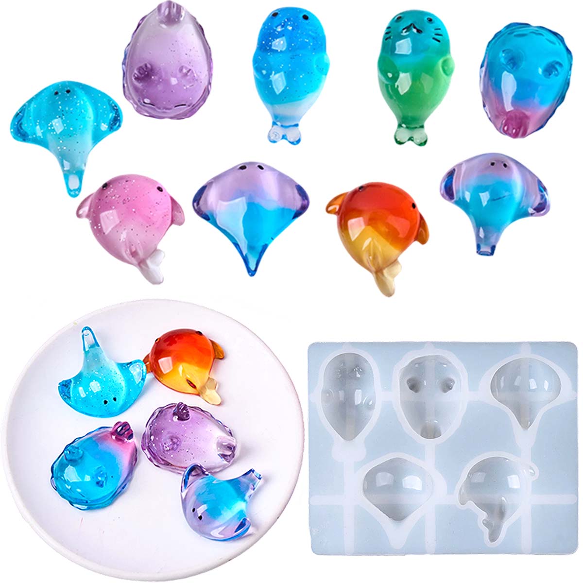 Soap Making Designs - แม่พิมพ์ซิลิโคนรูปปลากระเบน 3 มิติ สไตล์น่ารัก สำหรับทำพวงกุญแจ จี้กระเป๋า